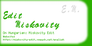 edit miskovity business card